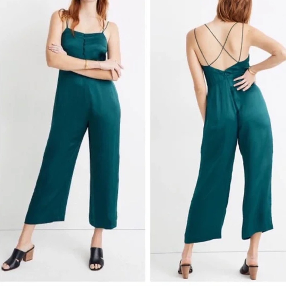 Madewell Satin Strappy Jumpsuit NWT